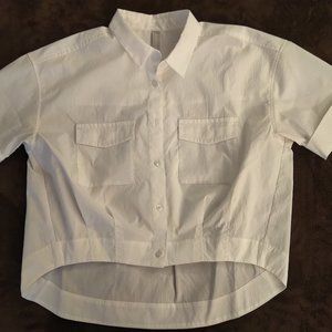 Athleta - White Cotton Short Sleeve top - Size S